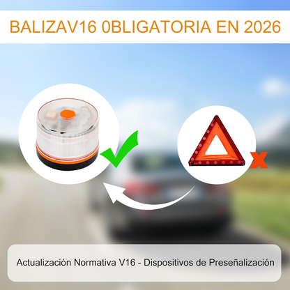 🚨 Lámpara de Emergencia V16 - Homologada por la DGT Geolocalización 3.0 con Datos Incluidos - Seguridad en 15 Segundos